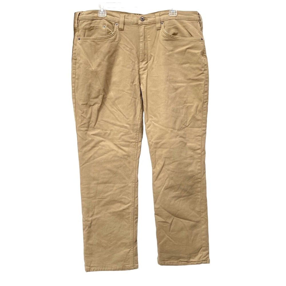 Eddie Bauer 38x30 Fleece Lined Khaki Work Pants straight Leg Mens 38